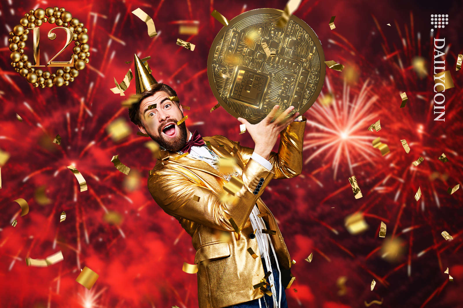 New year celebration with crypto.