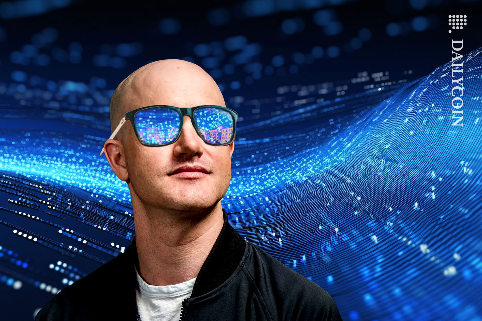Brian Armstrong surrounded by DATA.