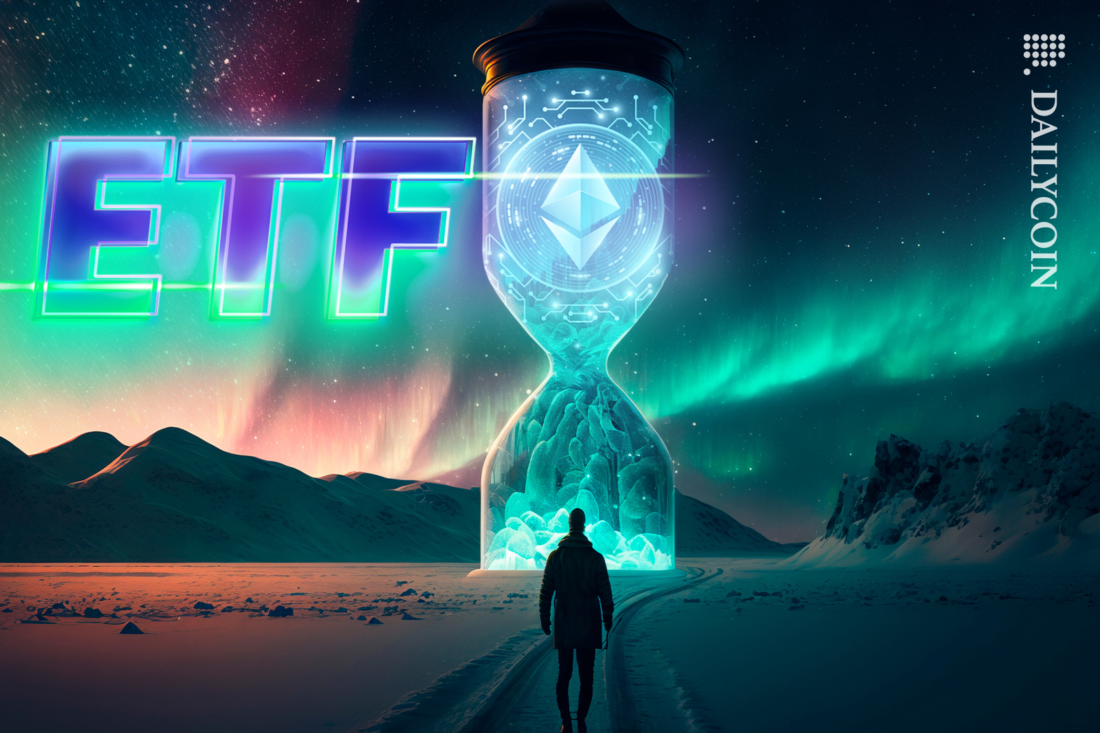 Digital sand timer waiting on ETH ETF.