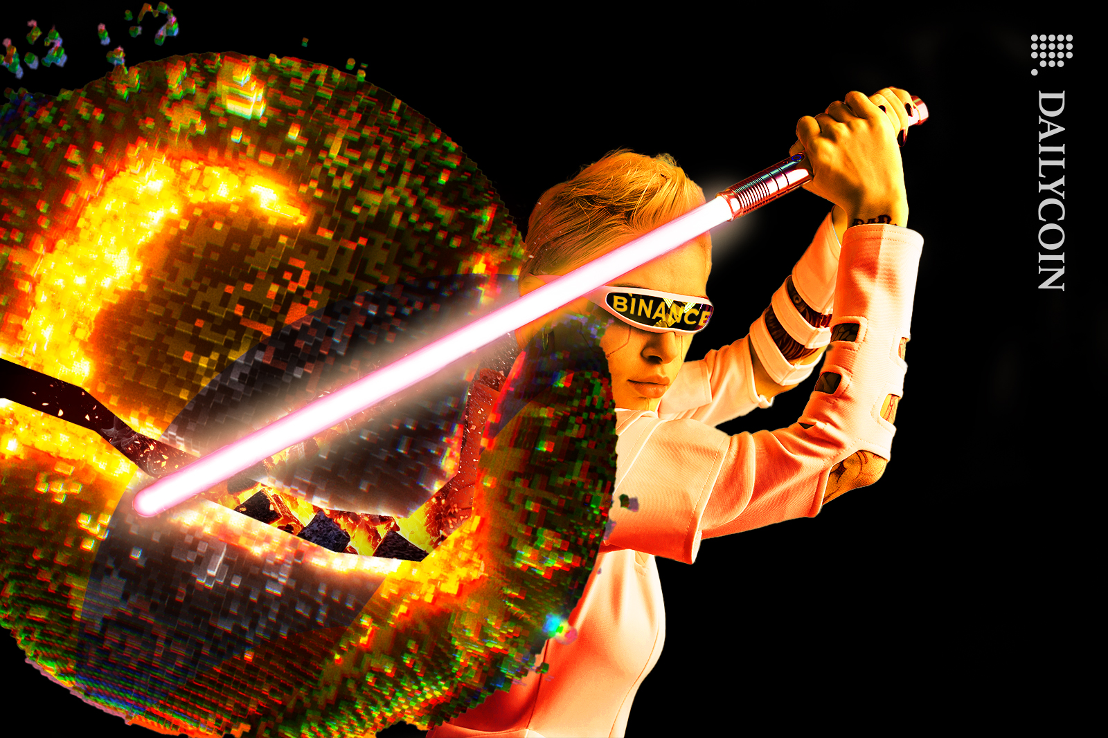 Binance lady slashing digital planet LUNC into pieces.