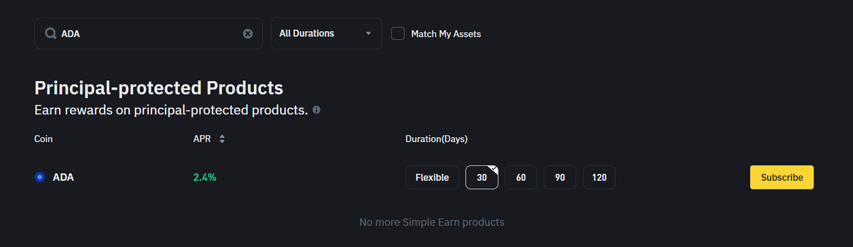 Cardano staking on Binance.