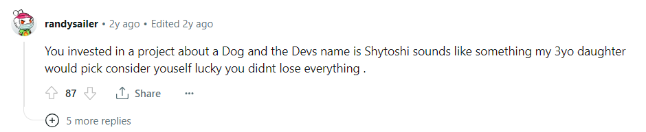 Shiba mentioned in a comment on reddit.