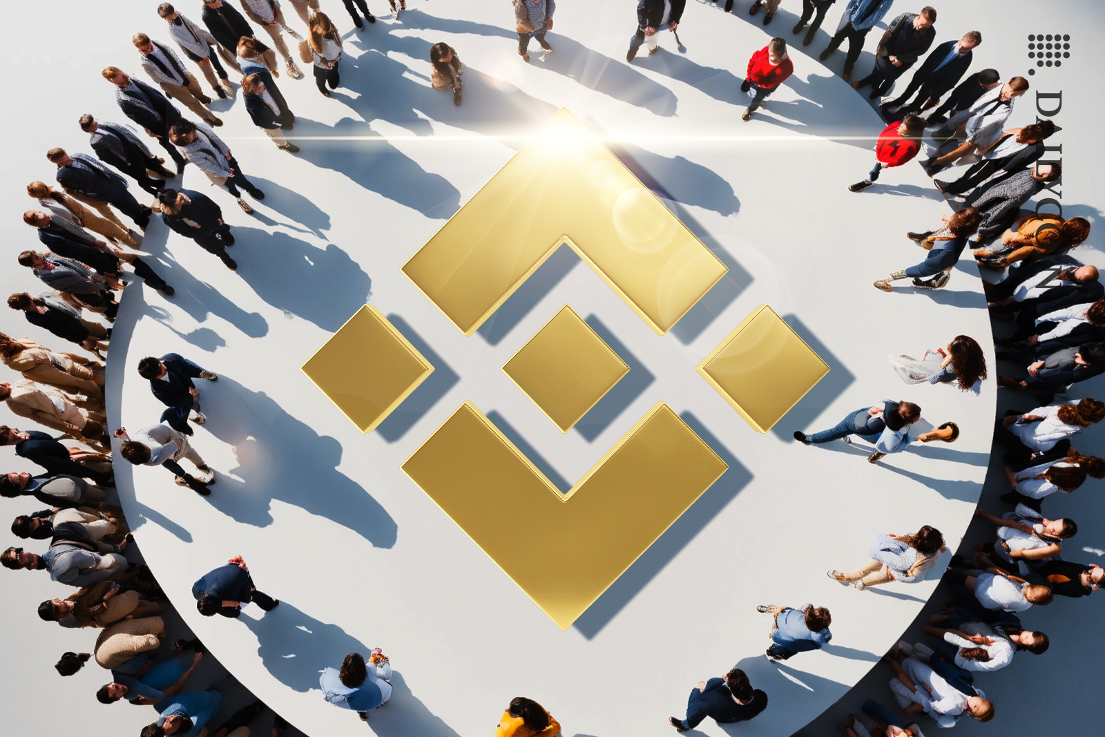 People gathering around Binance.
