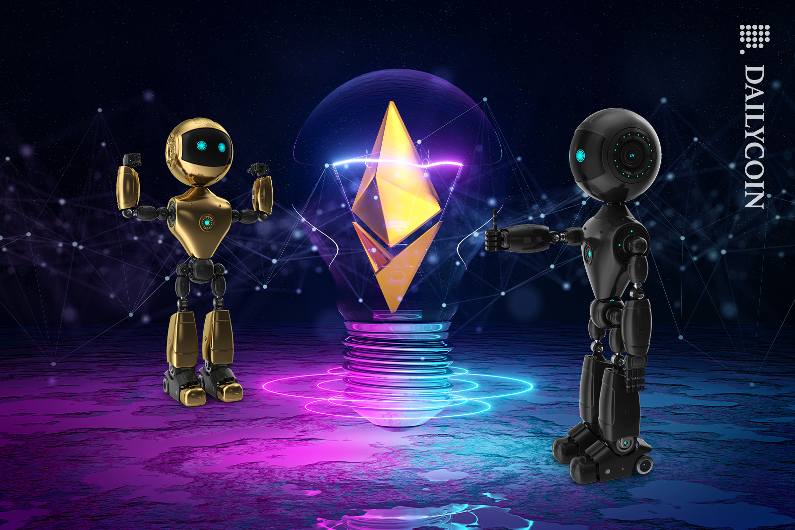 Robots are happy Ethereum is powered.
