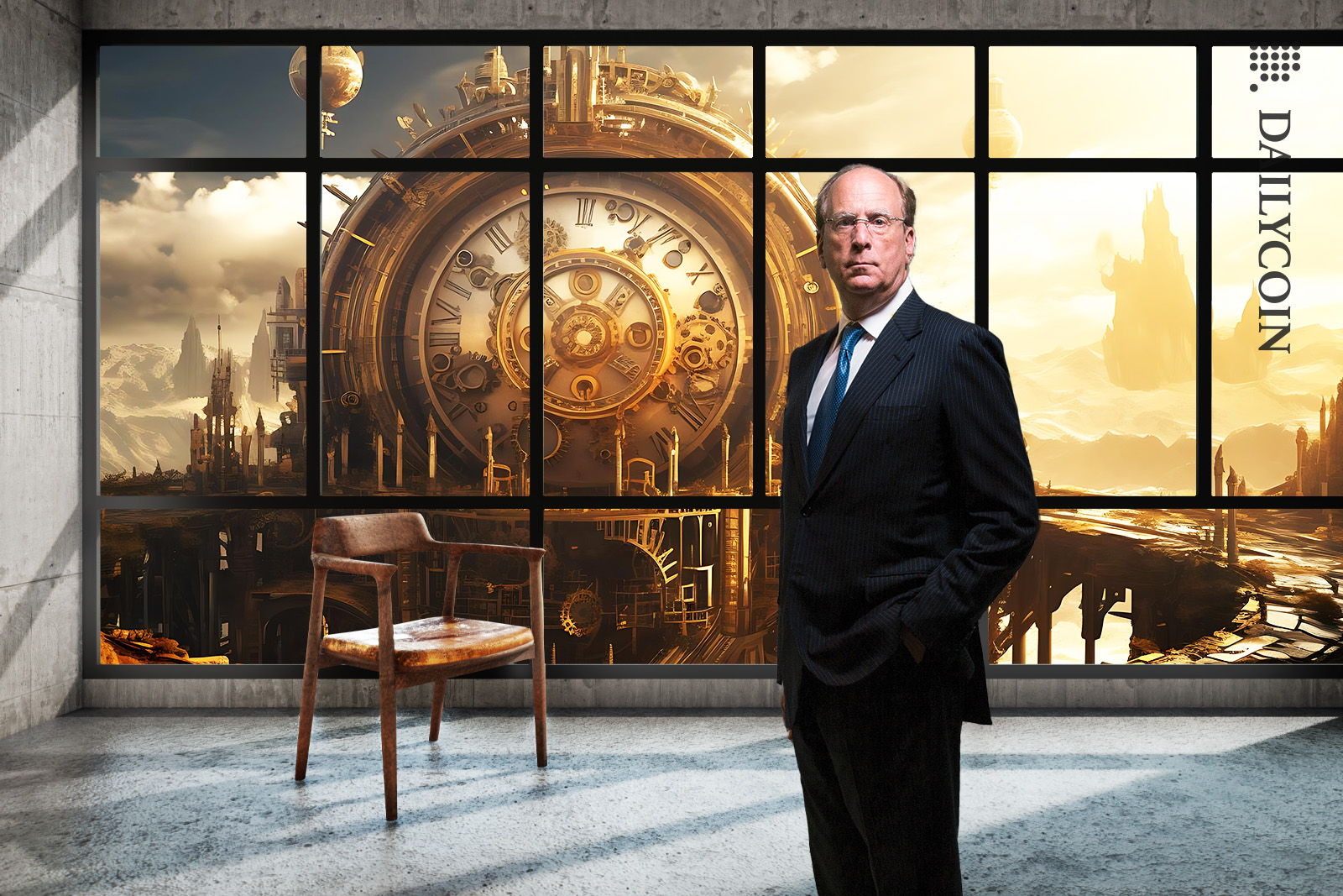 Larry Fink waiting in the land of time.