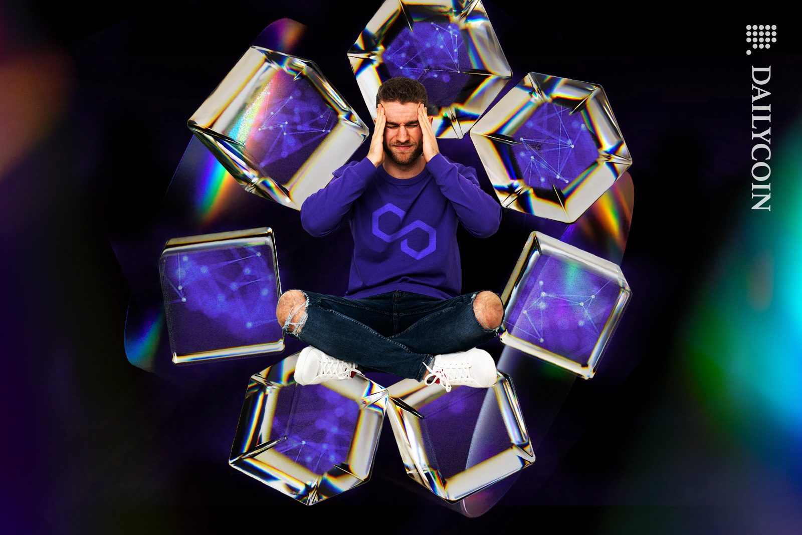 Polygon man annoyed at blockchain mix up.