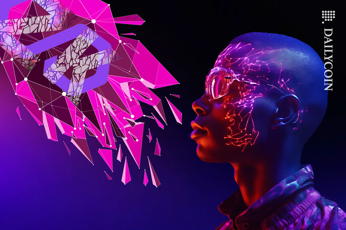 Guy watching Polygon Matic ZK transforming.