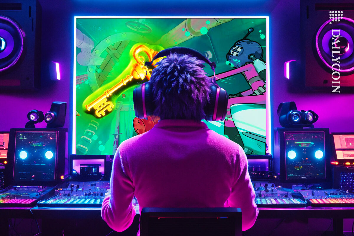 Guy playing Yuga Labs Dookey Dash.