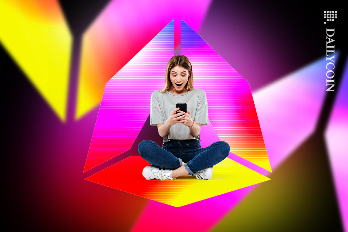 Girl excited by the Andromeda token news.