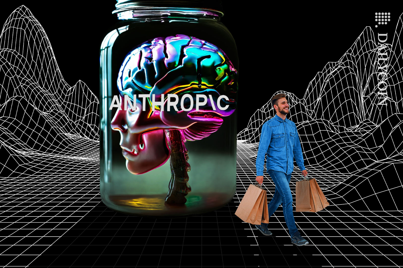 A happy shopper leaving with his Anthropic purchases.
