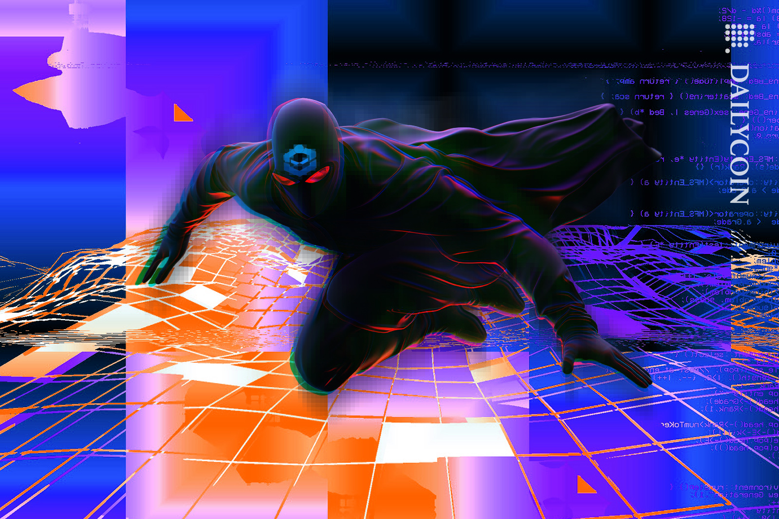 Shido Token man dropping to the ground in a glitch episode.