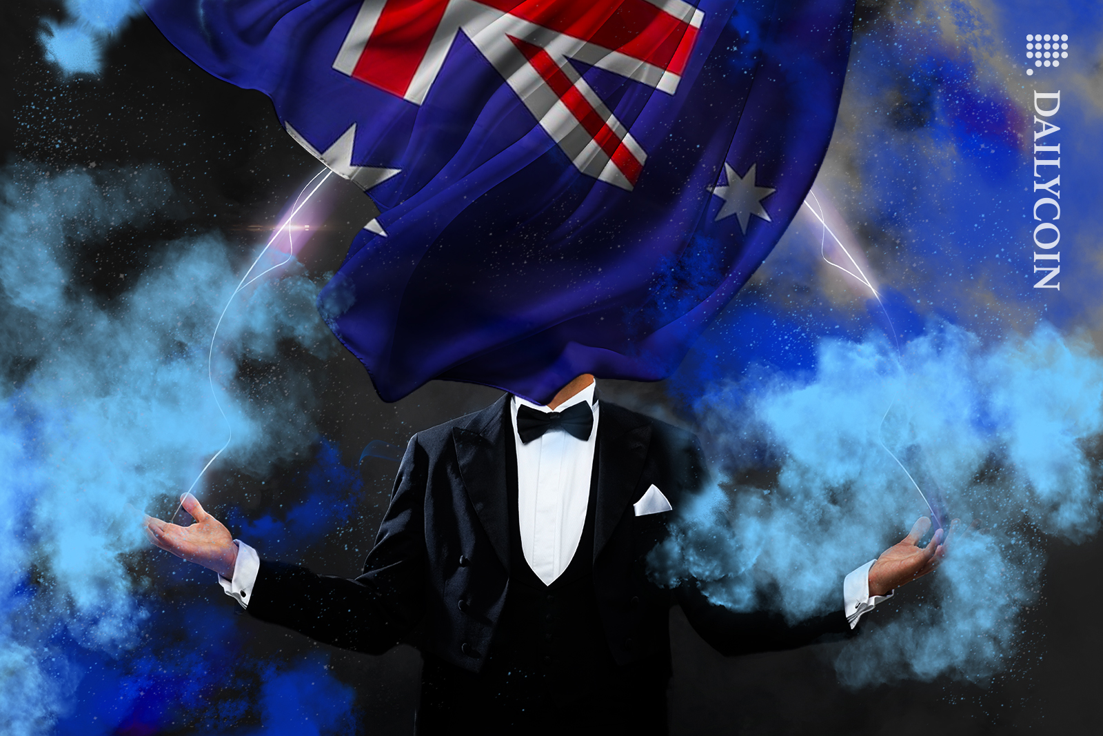 Australian guy performing a dissapearing act.