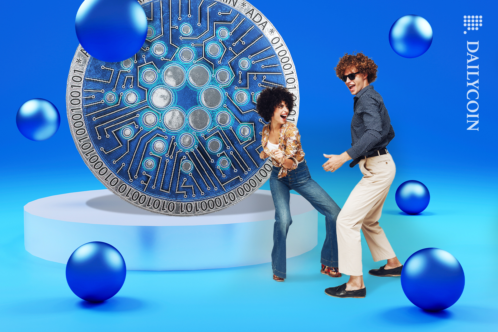 A couple celebrating Cardano ADA.