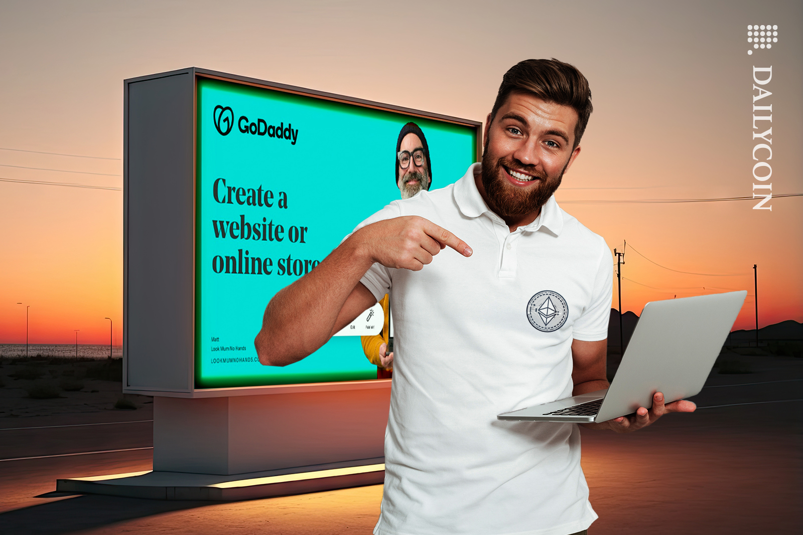 Guy linking his ETH domain with Go Daddy platform.