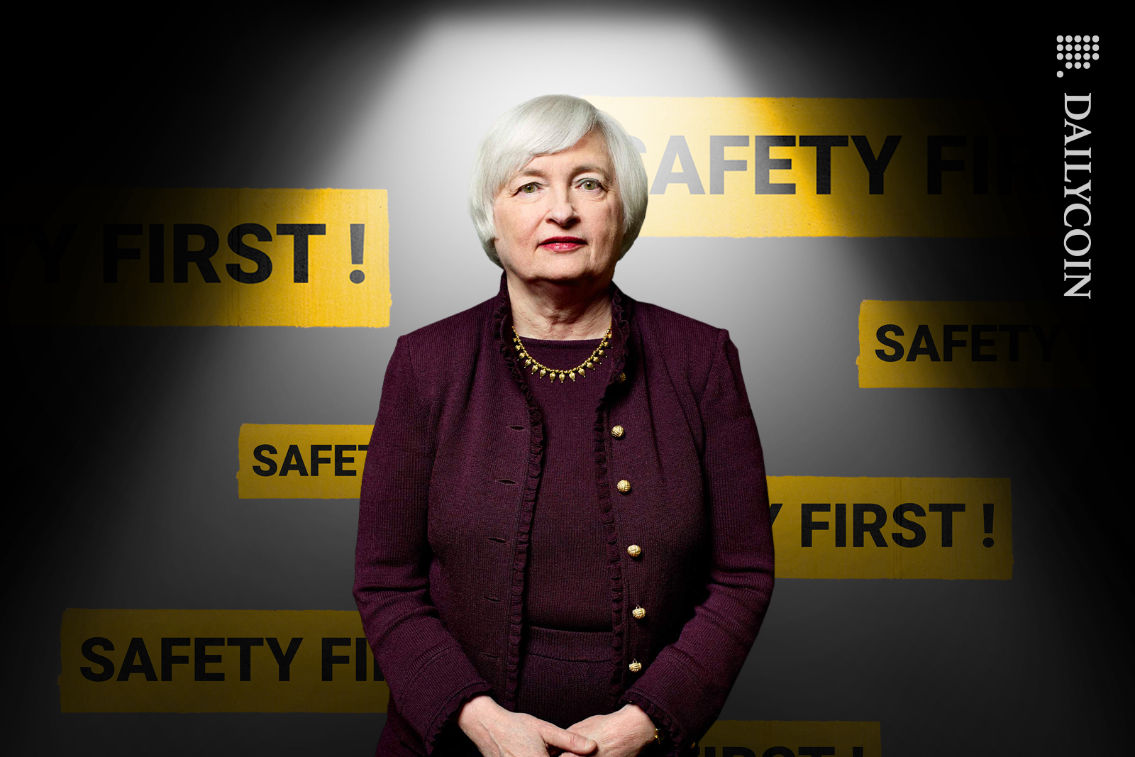 Janet Yeller taking safety first.