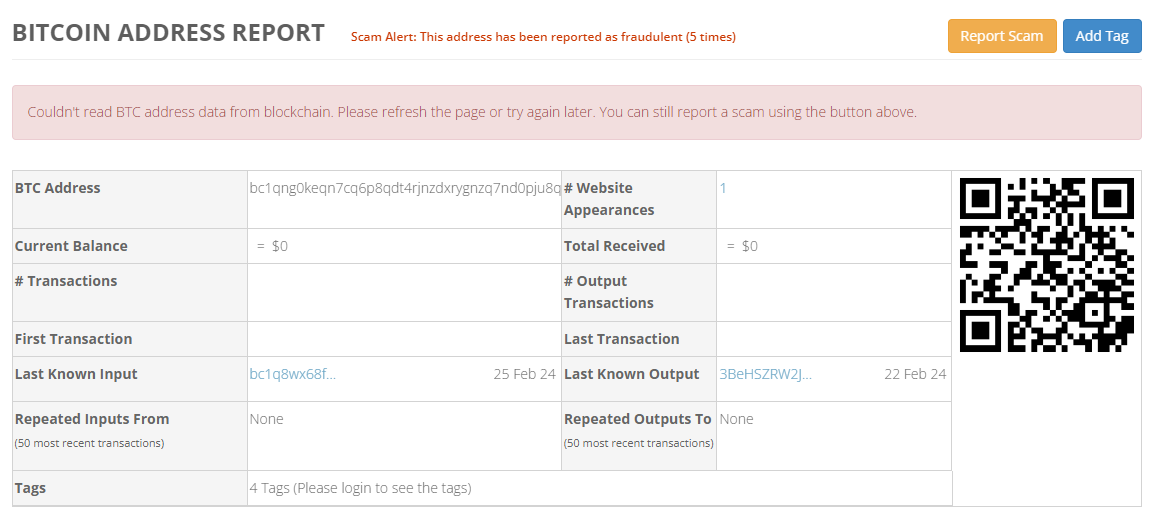 WhiteBit-related wallet labeled as fraudulent.