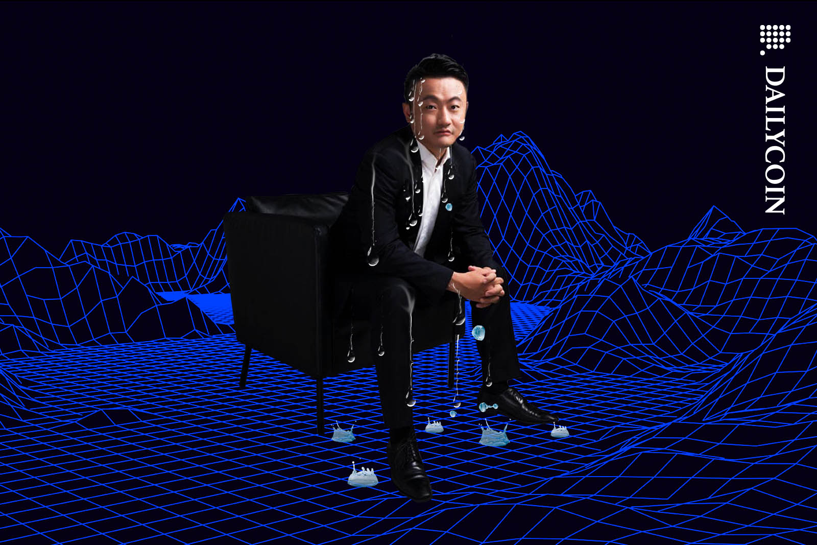 Ben Zhou sitting in a chair sweating heavily.
