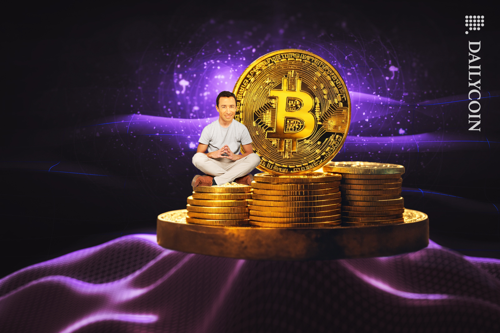Mike Alfred sitting on his pile of bitcoins and planning his next move.