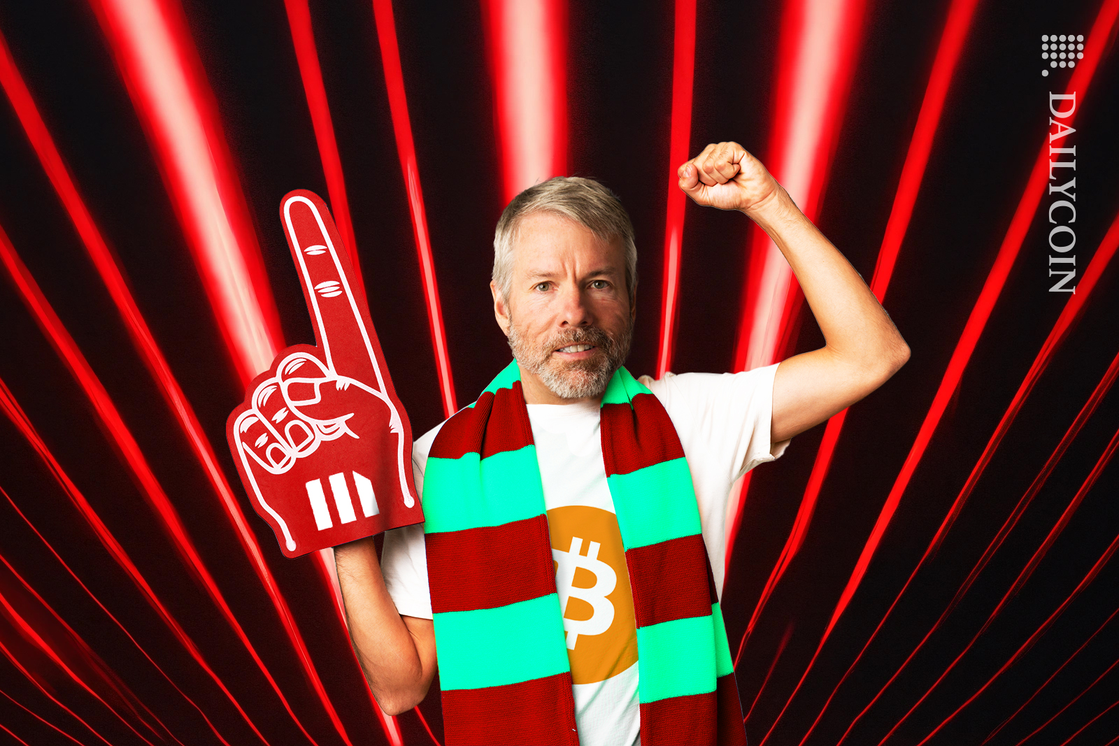 Micheal Saylor celebrating Bitcoin and MicroStrategy.
