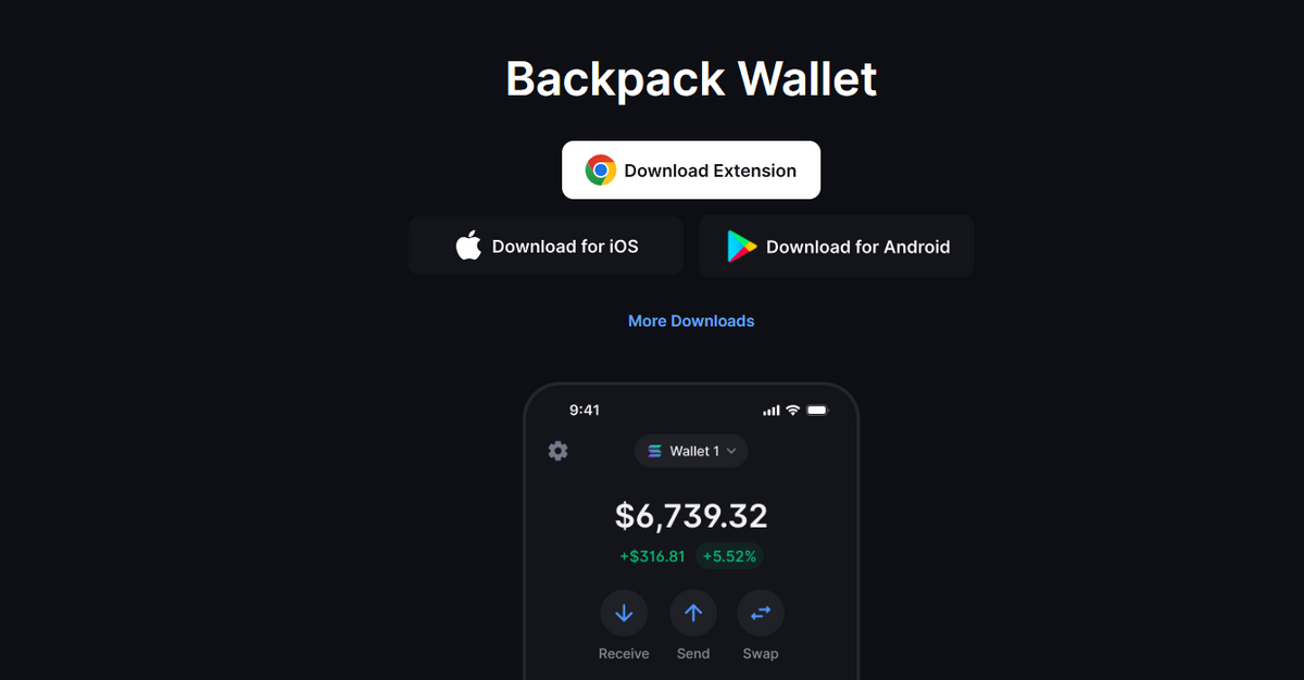 Backpack wallet Solana.