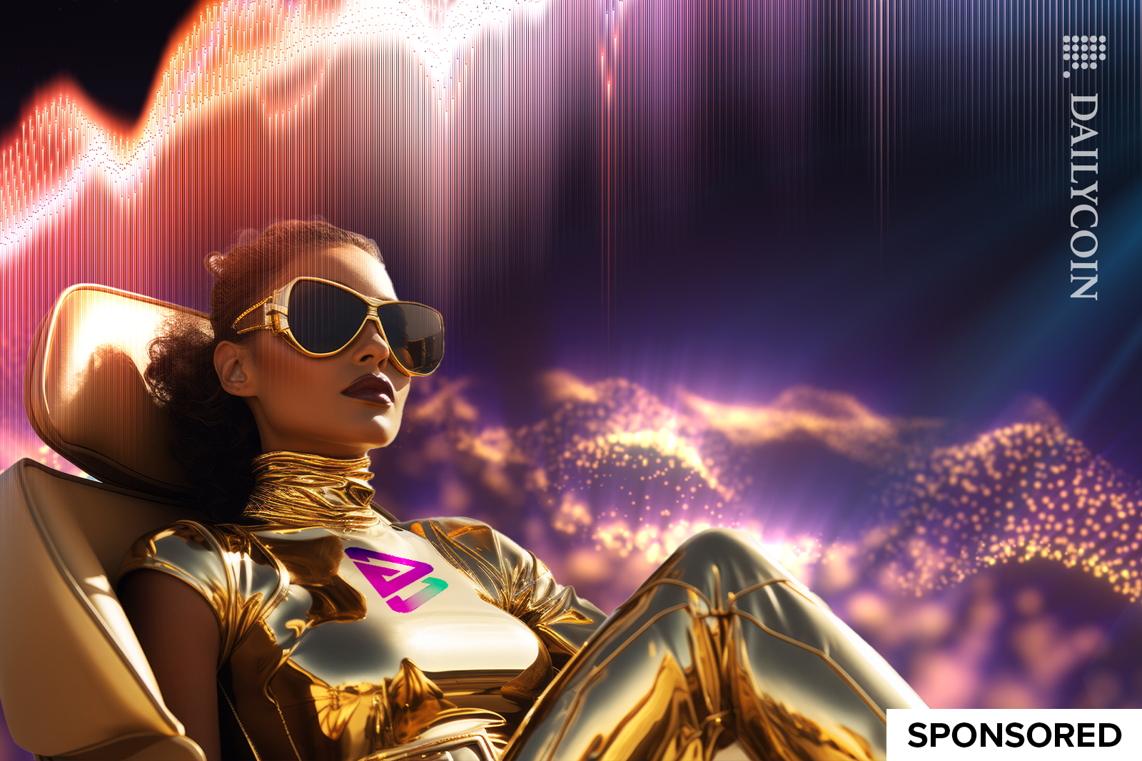 Bitgert woman relaxing in the digital blockchain land watching her chart go out.