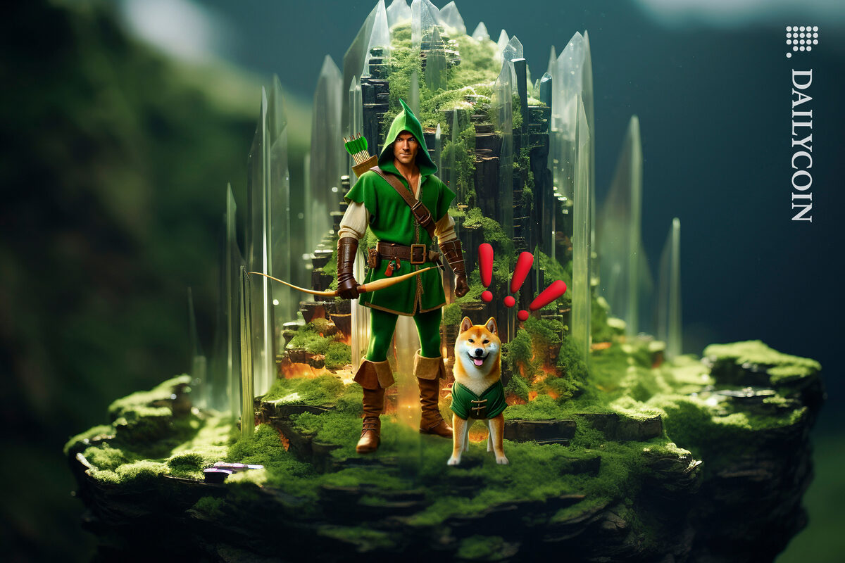 Robin Hood and Bonk together on a new green land.