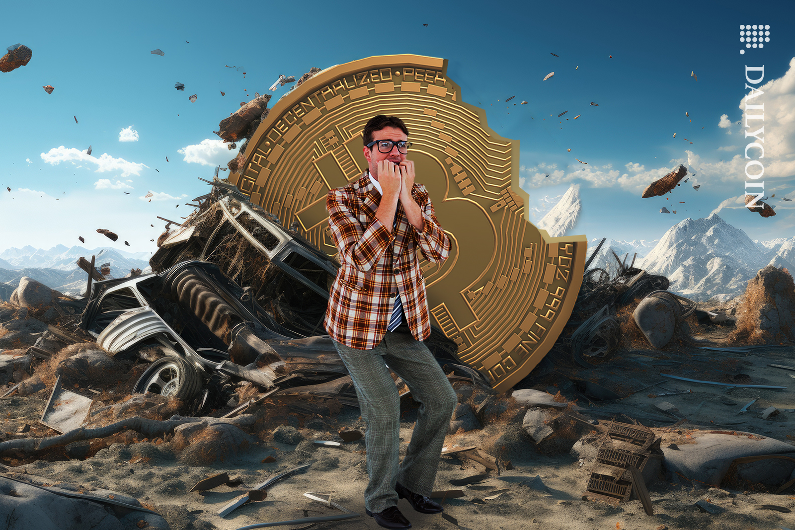 Man worried about Bitcoin and the crumbling of it.