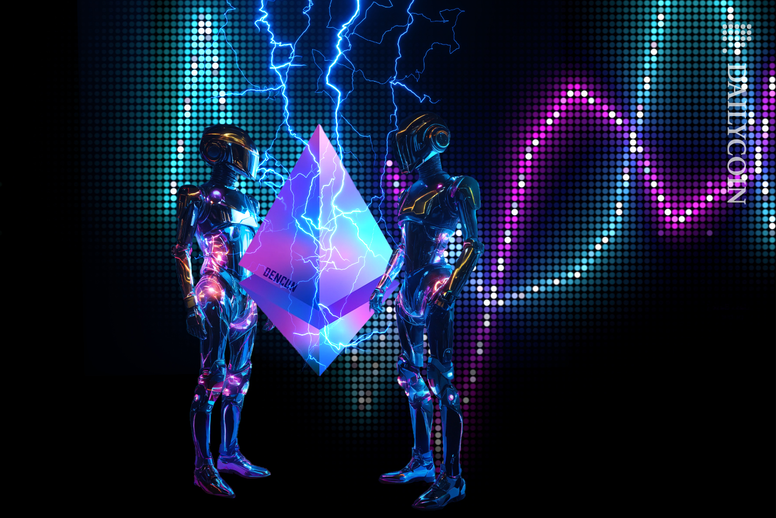 Robots looking after Ethereum Dencun upgrade and how it impacts other price charts.