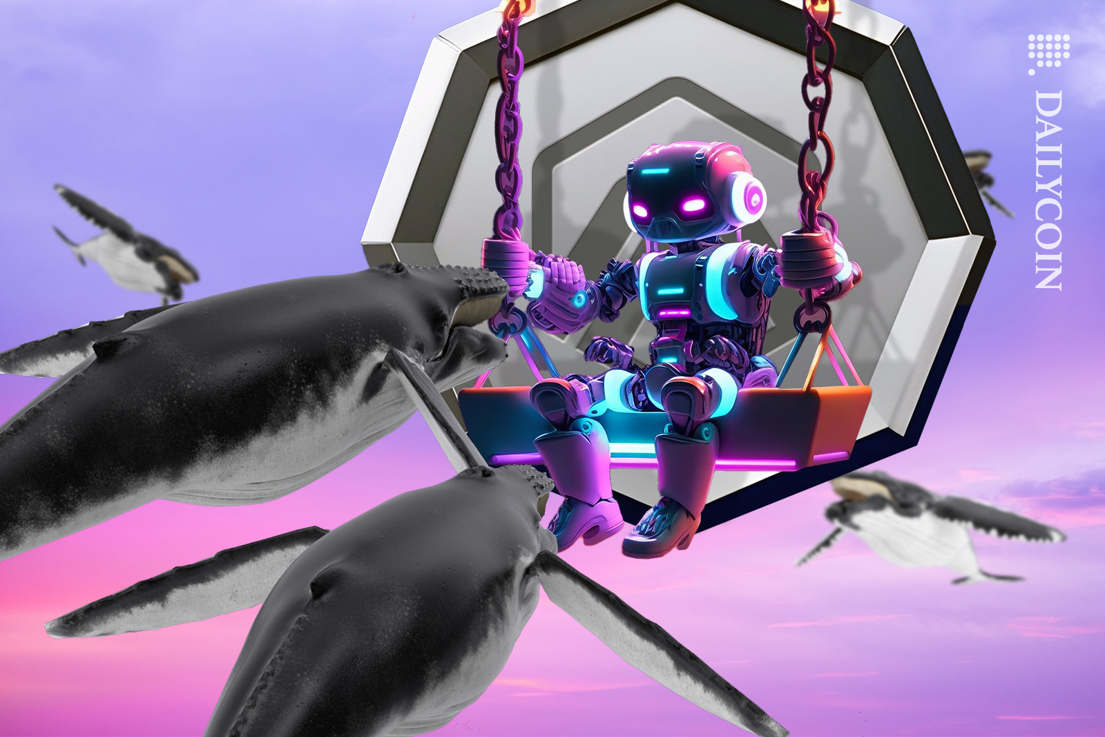 Whales swarming to see the little robot on a Arbitrum swing.