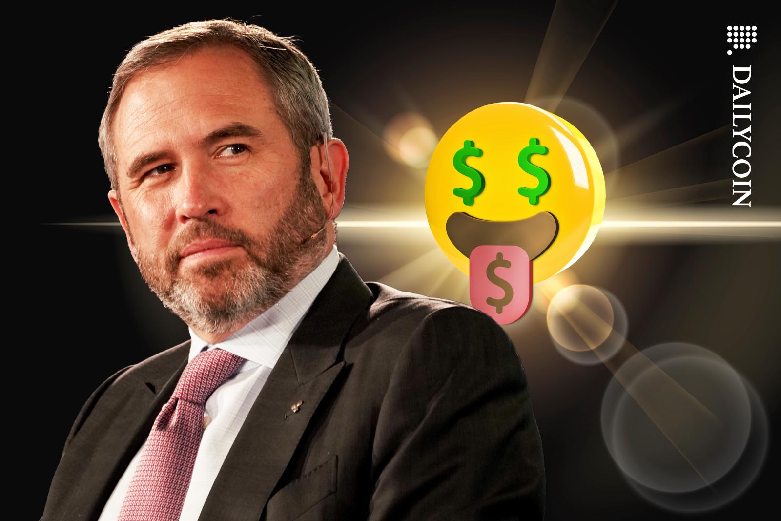 Bred Garlinghouse smiling at a huge money emoji.