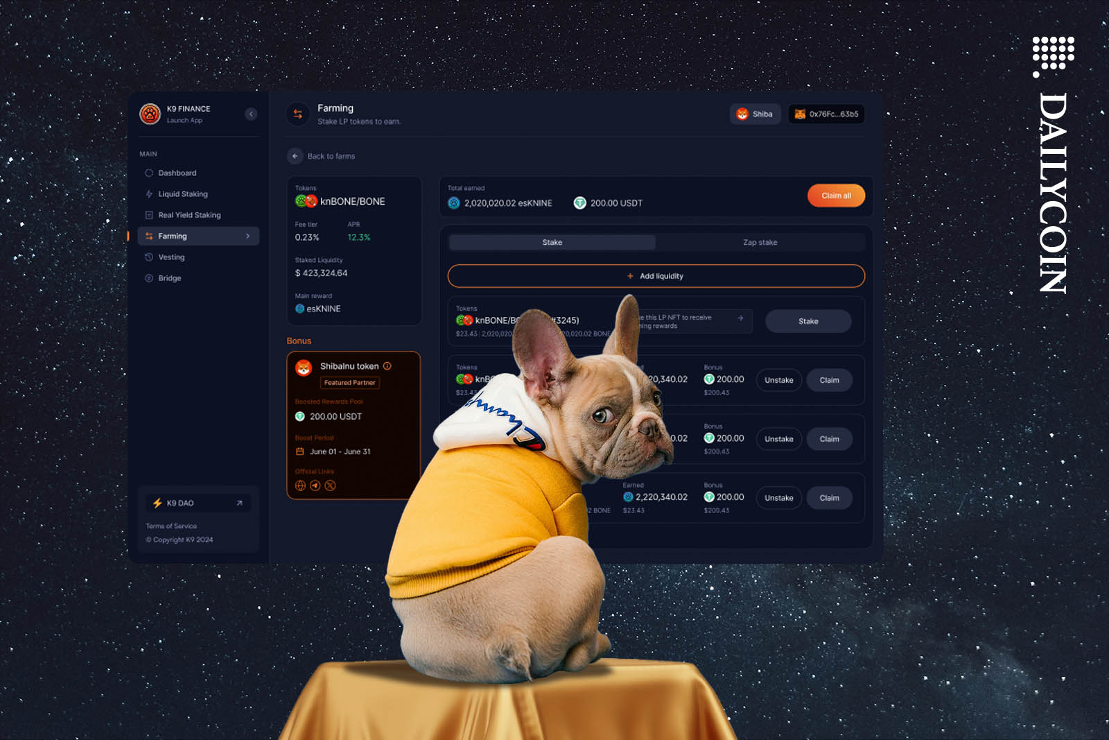 Small dog looks unimpressed by the leaked K9 UI seak peek.