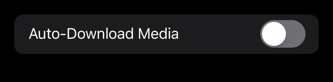 Screenshot of the auto-download switch option in Telegram
