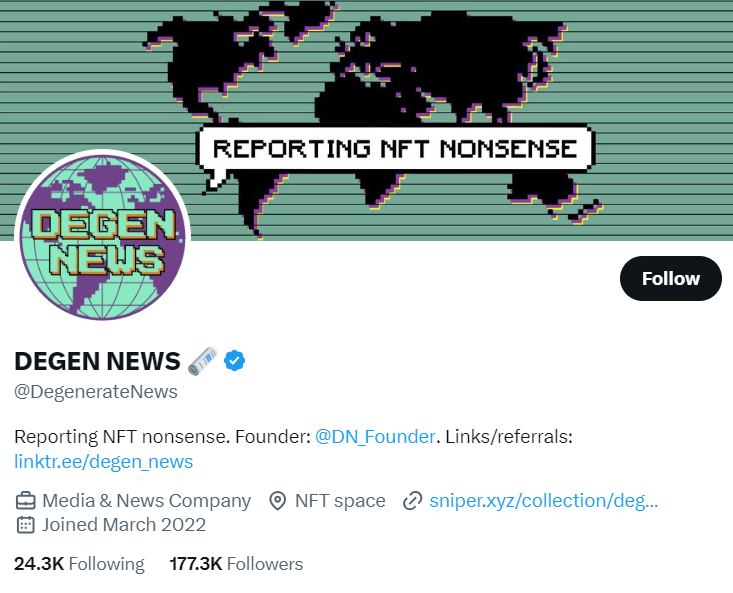 Solana Degen News influencer.