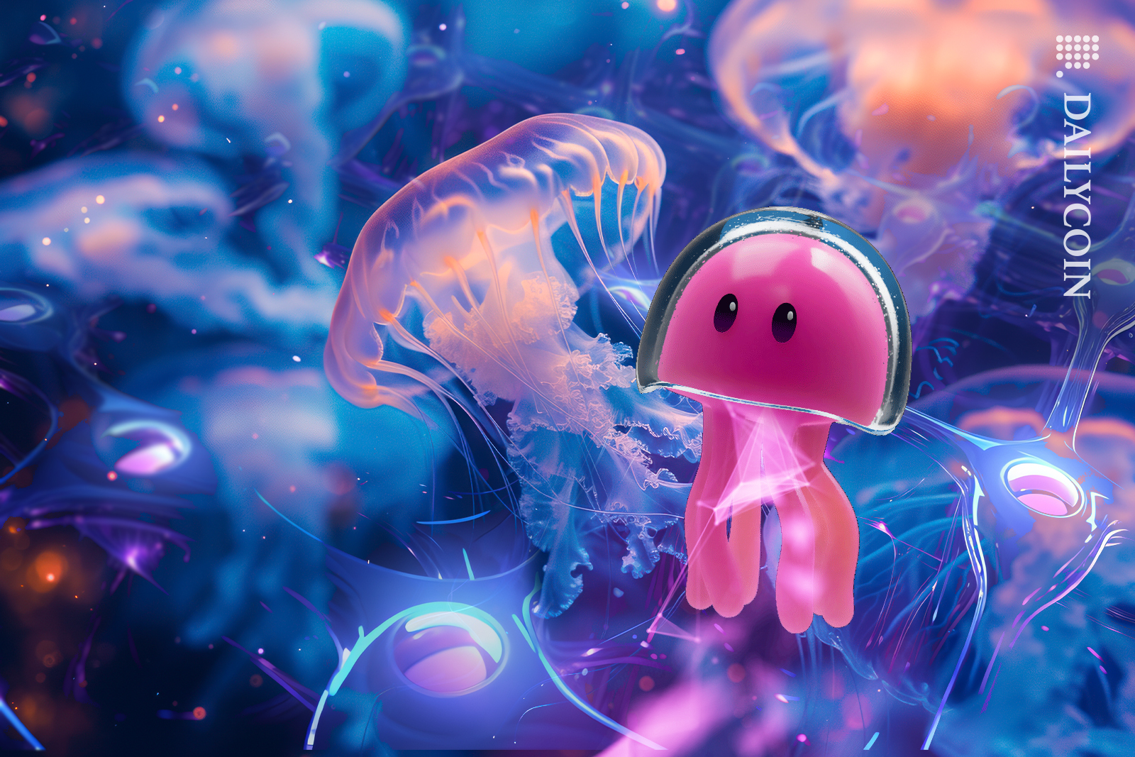 Little defi jelly fish about to take it self out the Sei water.
