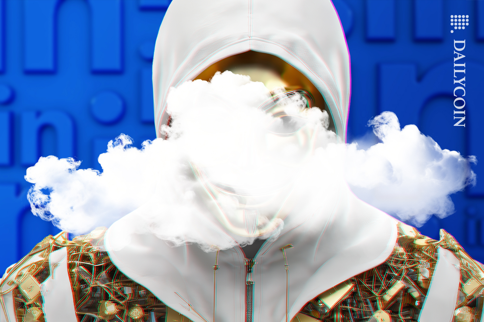 A hacker scammer hiding behind a cloud on linkedin.