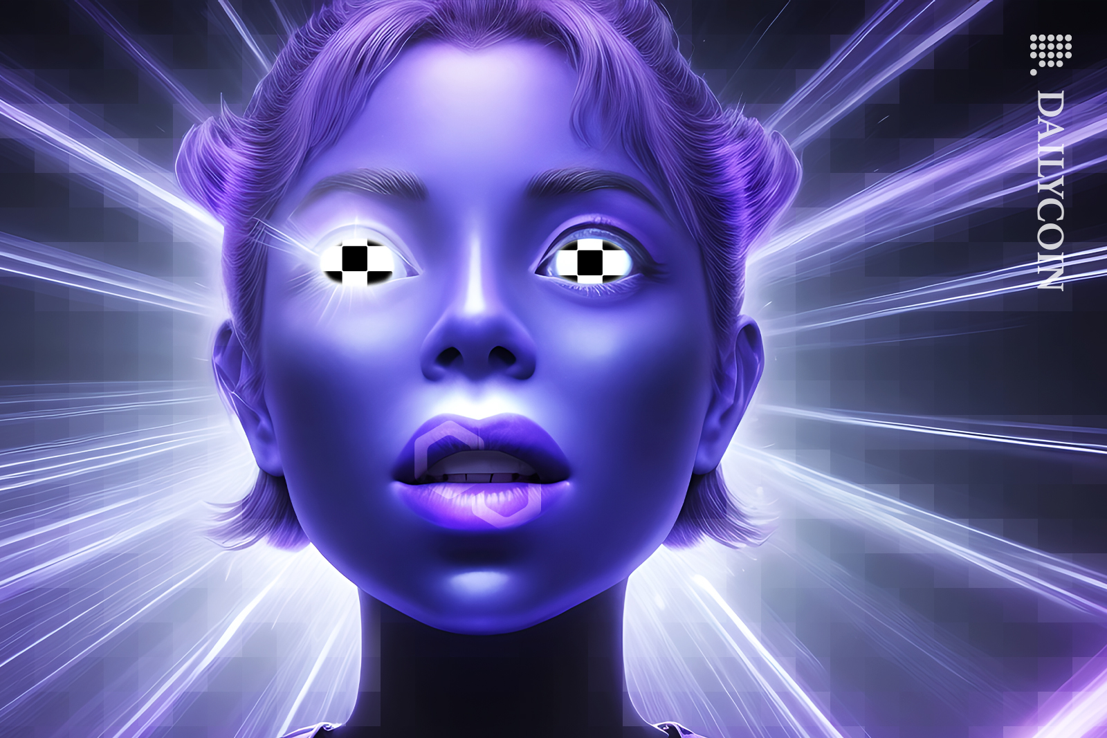 Polygon woman feeling powered by OKX.