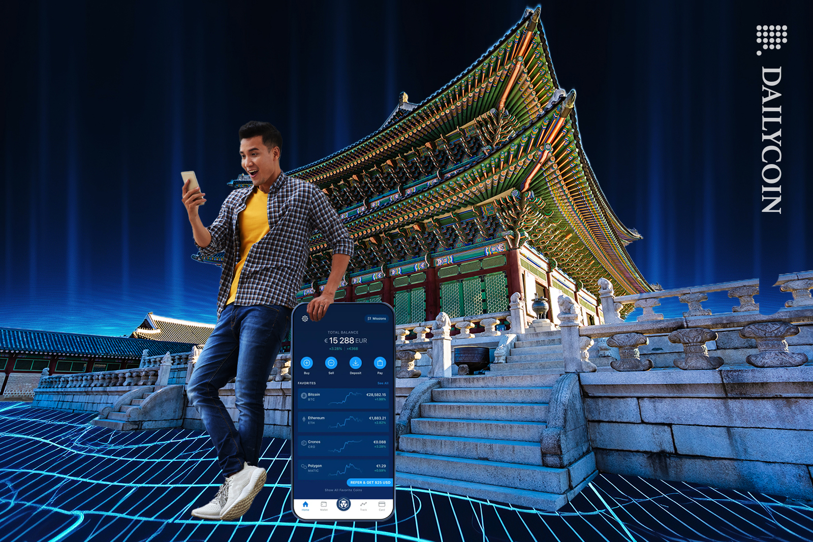 Guy in Seoul discovering a new crypto.com app.