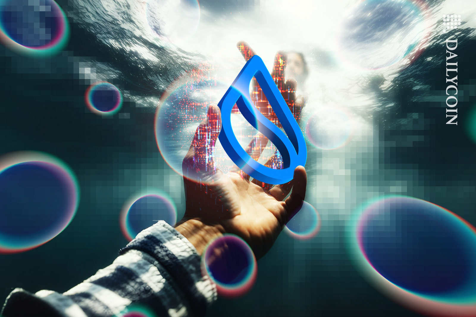 Guy drowing with SUI token.