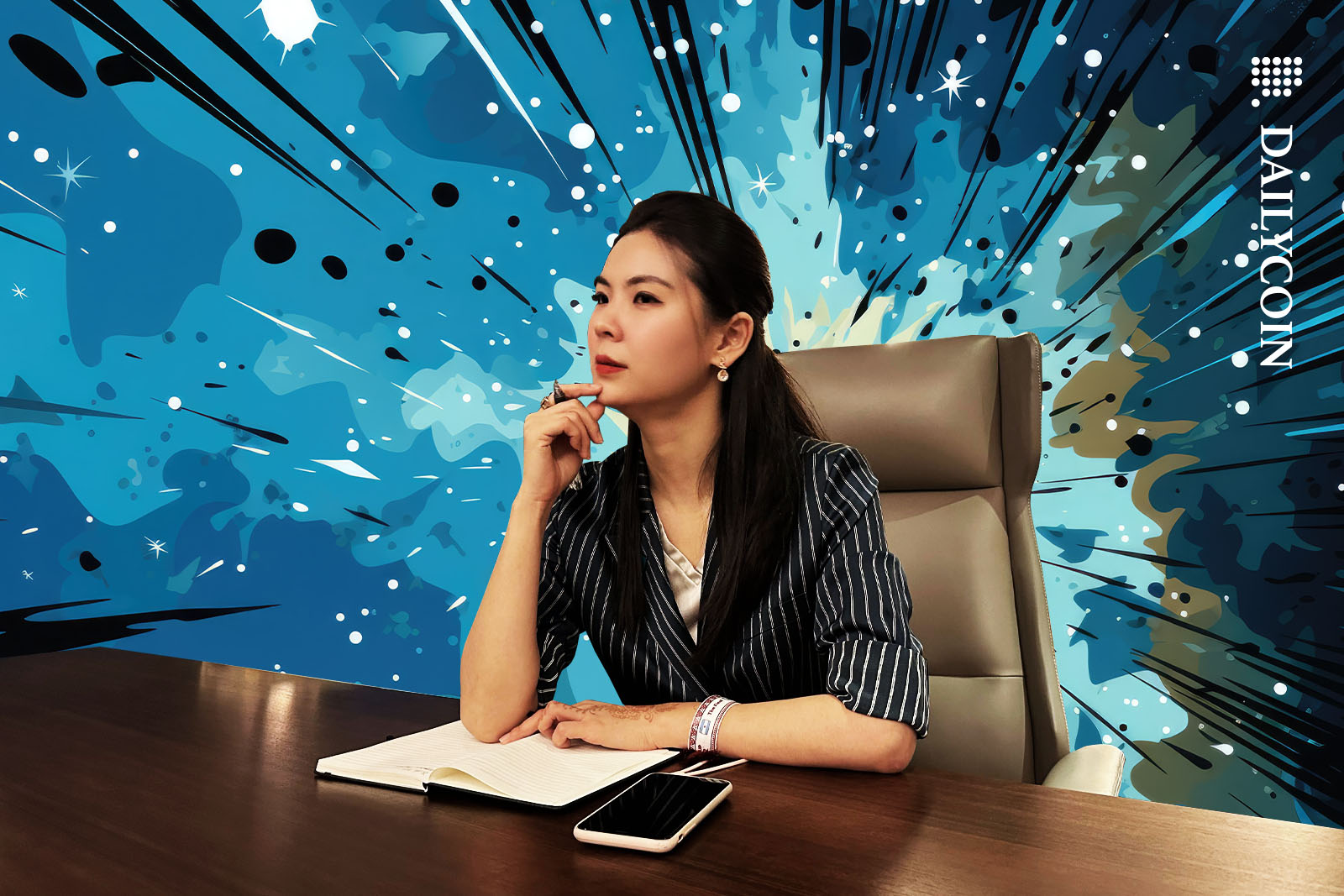 Gracy Chen sitting in a Executive office as CEO.