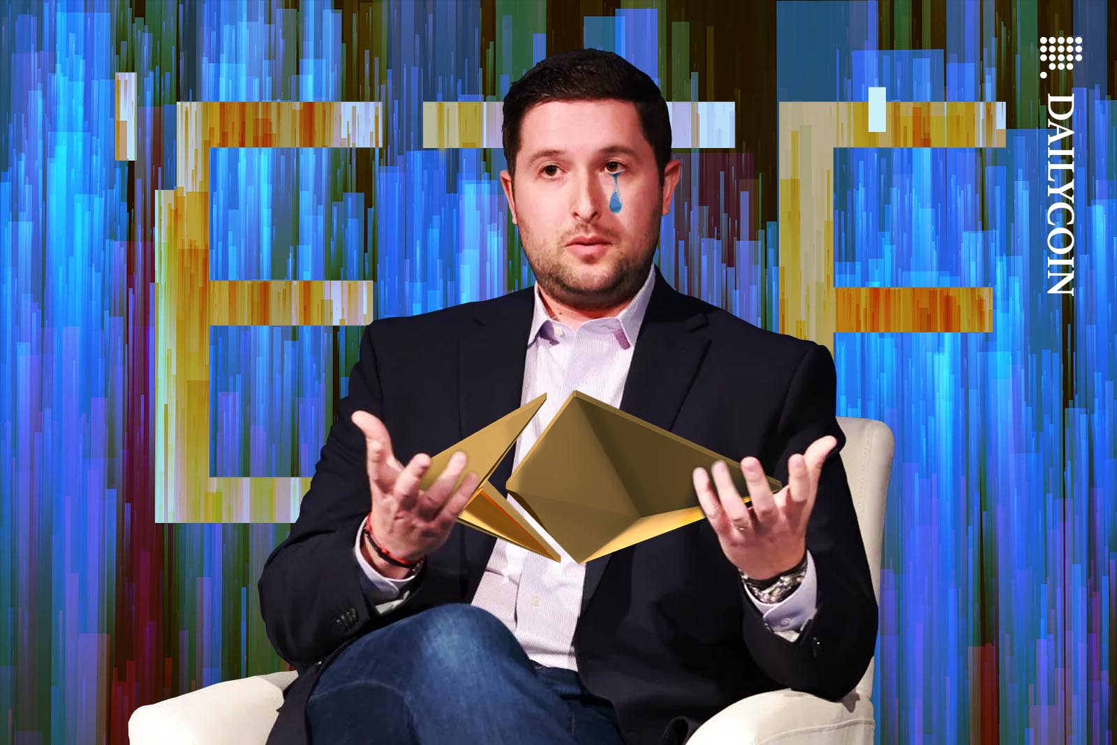 Michael Sonnenshein being sad about a dead Ethereum ETF he is holding.