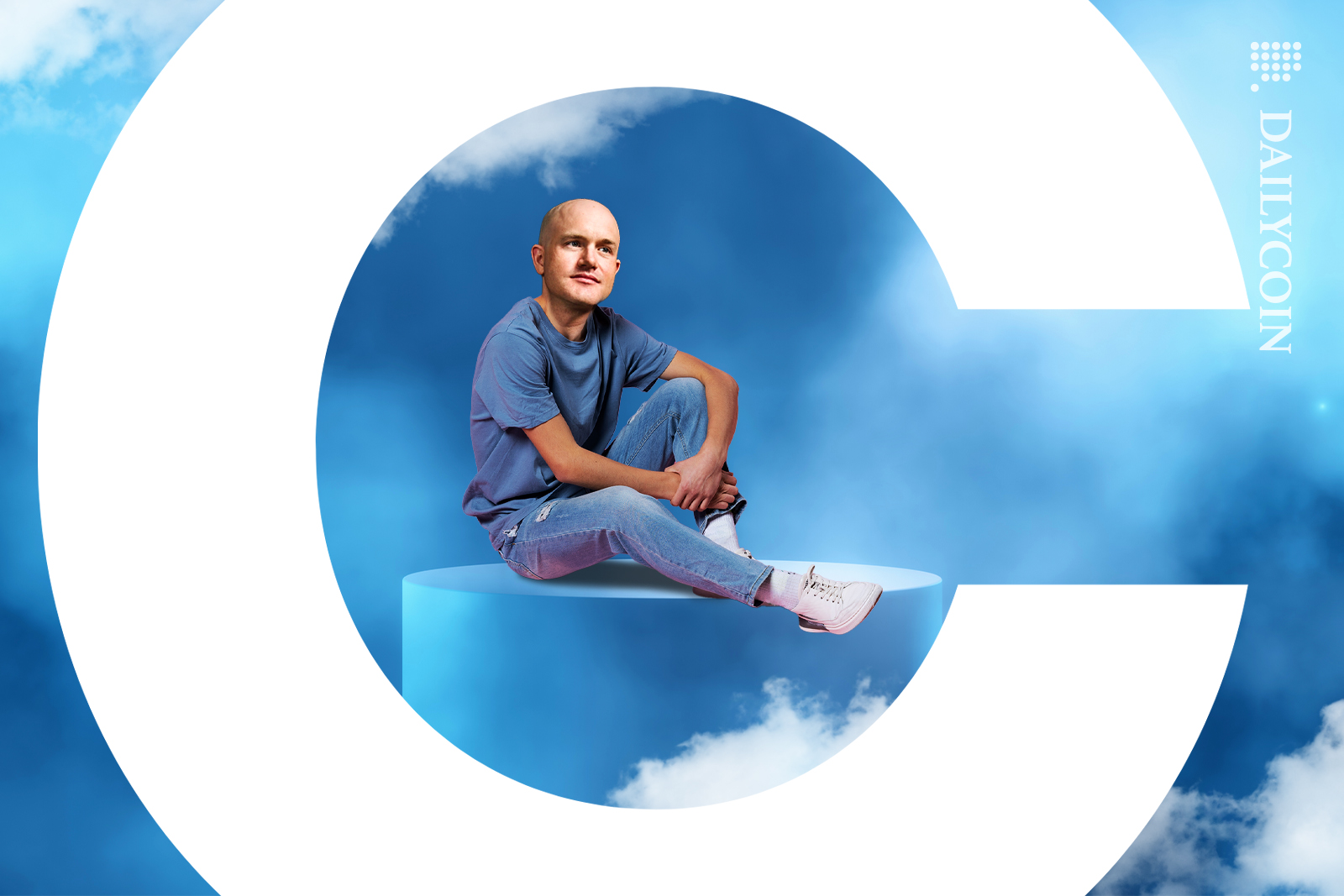 Coinbases CEO Brian Armstrong day dreaming.