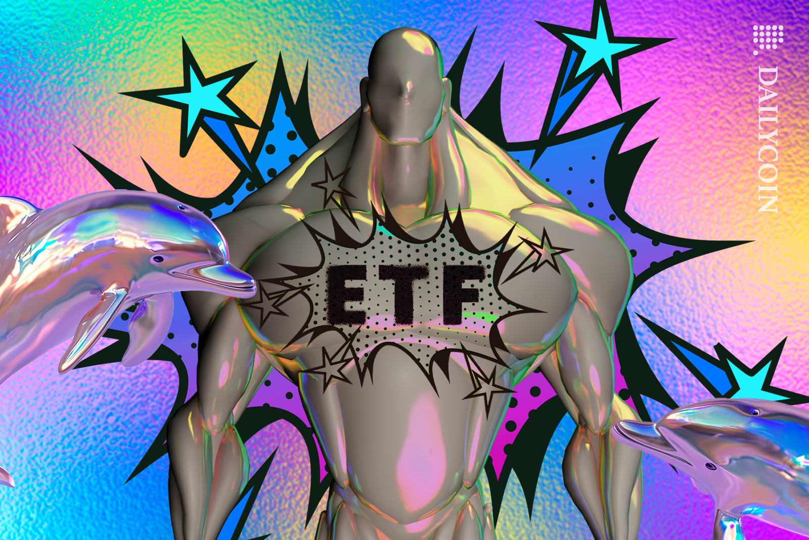 ETF character making a boom.