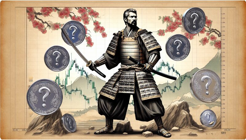 Samurai fighting against mystery coins.