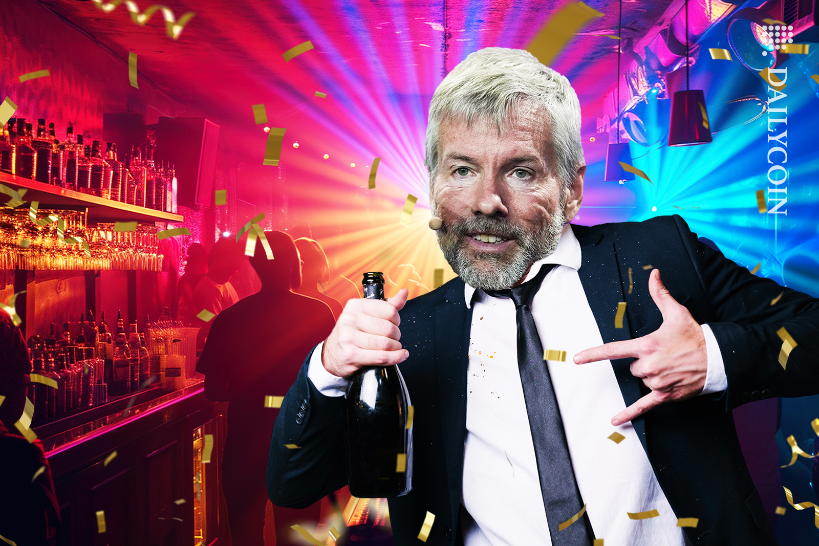 Michael Saylor out there celebrating in the club.