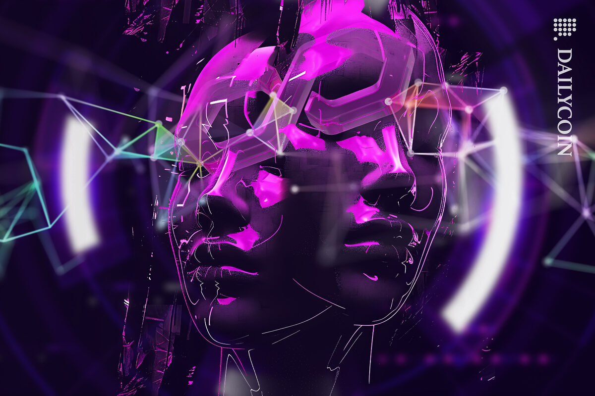 Polygon (MATIC) two faces joined with blockchain.
