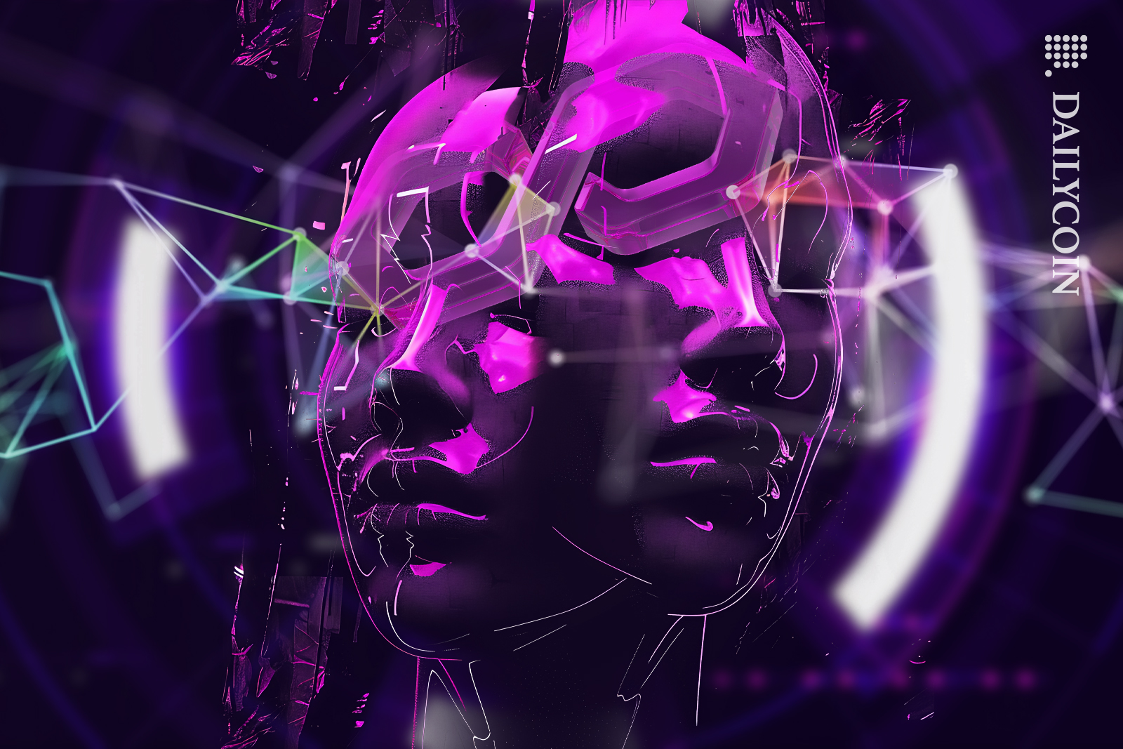 Polygon (MATIC) two faces joined with blockchain.