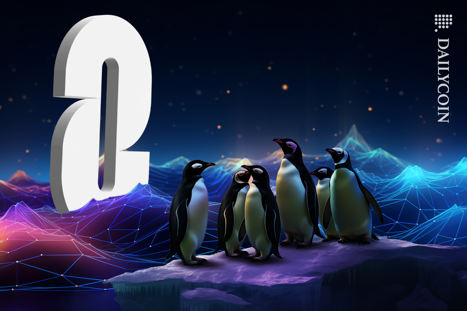Pinguins on digital land seeing LayerZero.