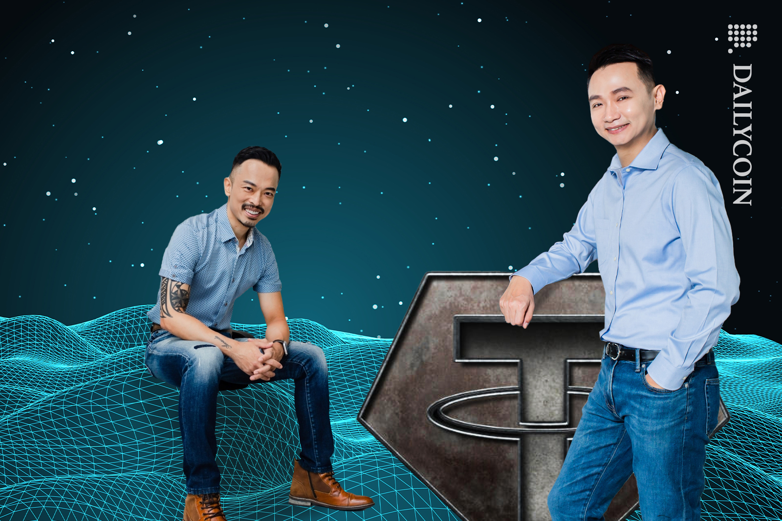 XREX founders Dr. Wayne Huang and Winston Hsiao on Tether land .