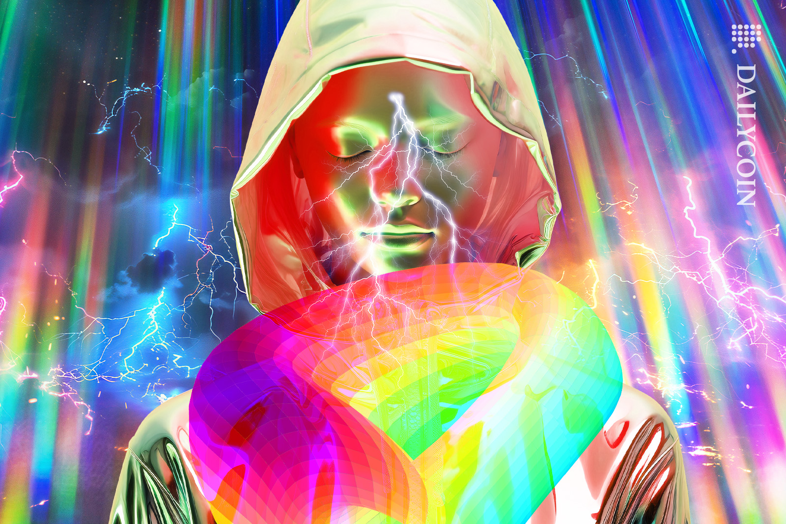Digital woman trying to bring CurveDAO back to life with her electric power.