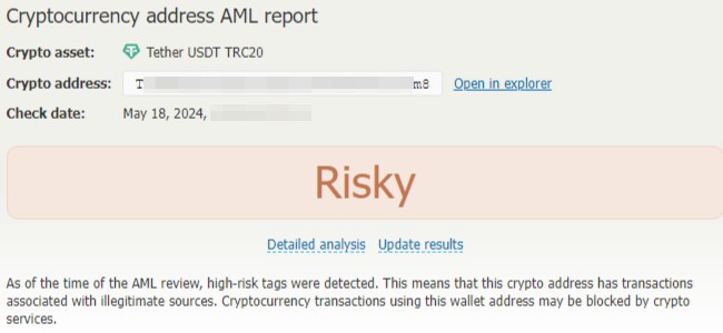 AML analyzer dashboard.